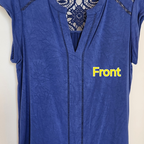 Daniel Rainn top, Medium, crochet details, EUC - Picture 6 of 8